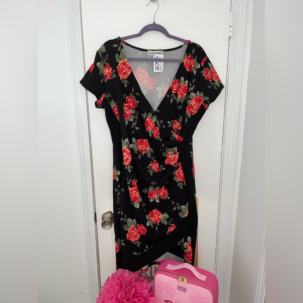 Floral Black Dress (Rose)